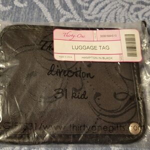 Thirty-One Elegant Black Luggage Tag